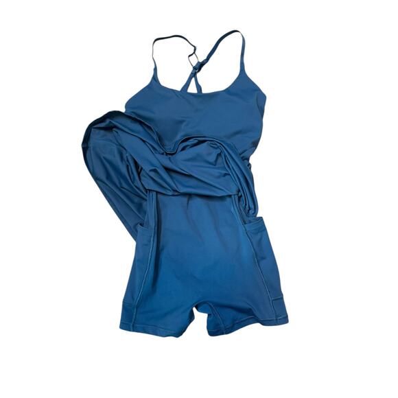 EWedoos blue built in shorts and bra tennis dress size Small - Picture 7 of 16